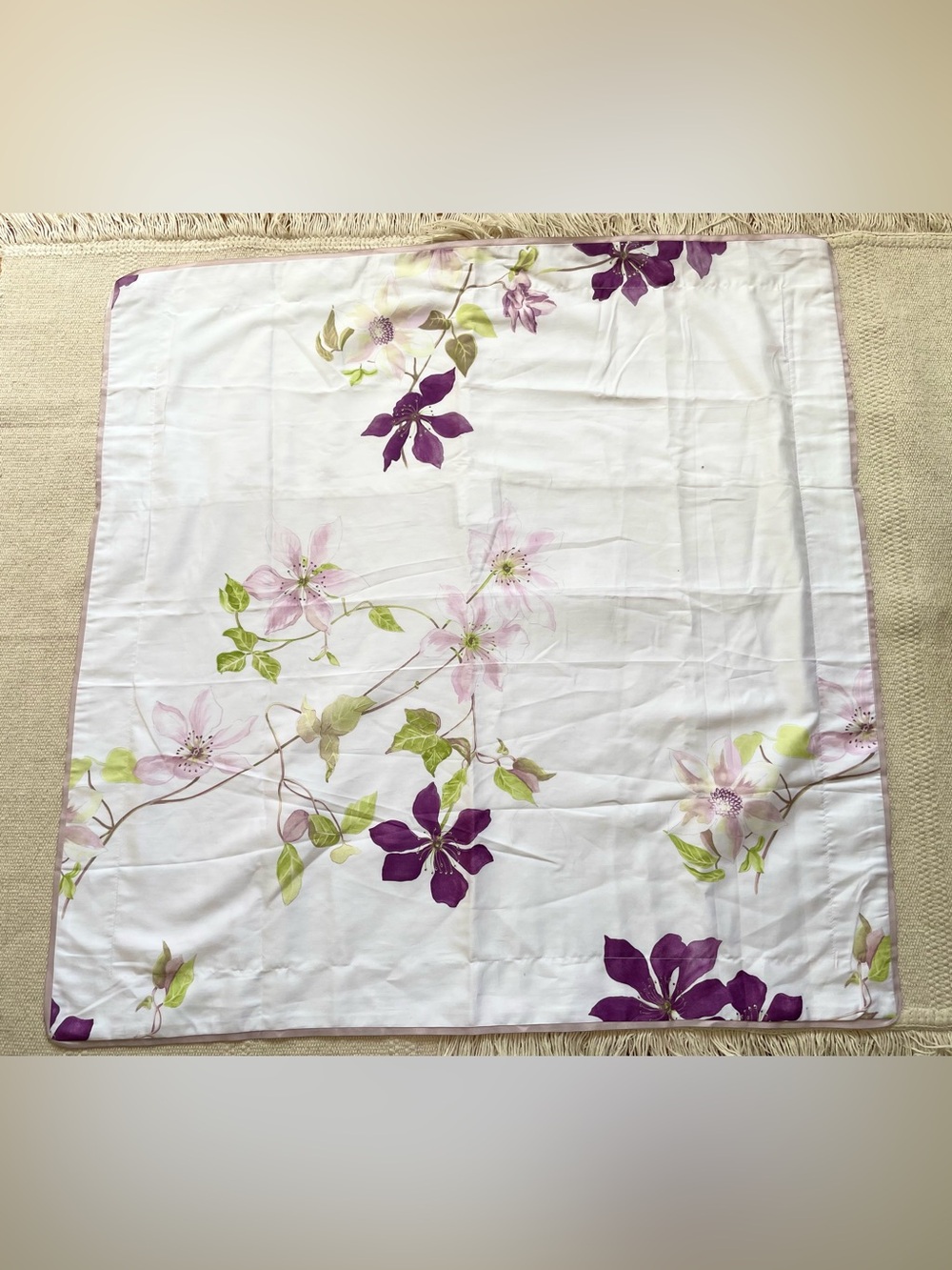 Yves Delorme CLEMATIS MULTI FLORAL SATIN Euro Sham 29”x29”